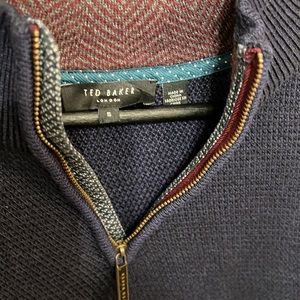 TED BAKER LONDON SIZE 5 mens (lg/xl) beautiful 1/4 zip in EUC